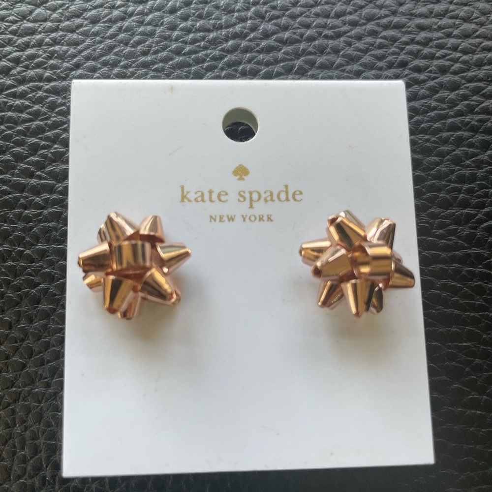 Rose Gold Bow Earrings Studs-Kate Spade New